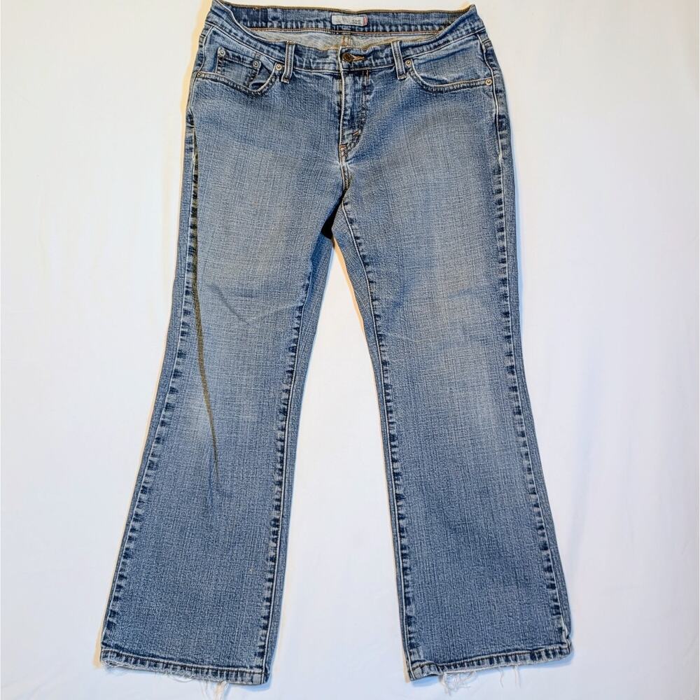 Women's Levi's Curvy Boot Cut 529 Light Wash Jeans 14 Petite 32x27 Worn In